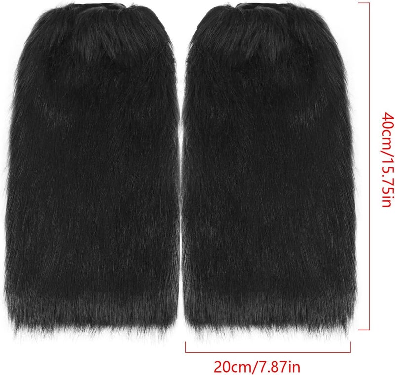 BXT Medieval Viking Wrist Wrap Cuffs Nordic Halloween Faux Fur Wrist Sleeve Guards Warrior Role Play Cosplay Costume - Image 2